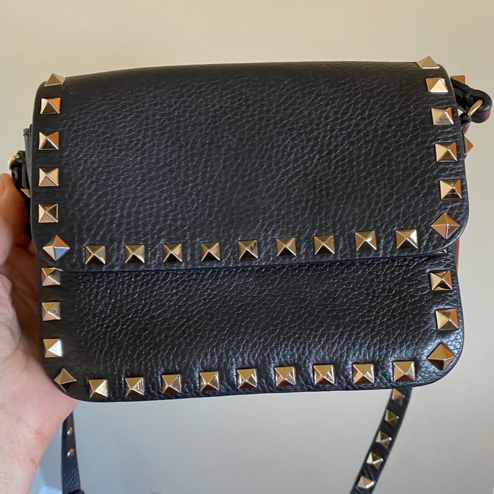 Valentino black crossbody studded bag